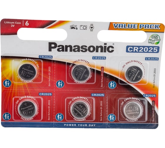 Изображение товара Батарейка Panasonic Power Cells CR2025 B6 5925
