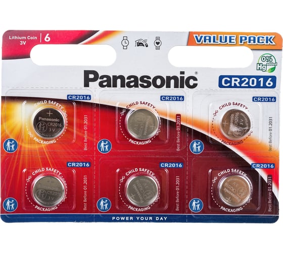 Изображение товара Батарейка Panasonic Power Cells CR2016 B6 7368