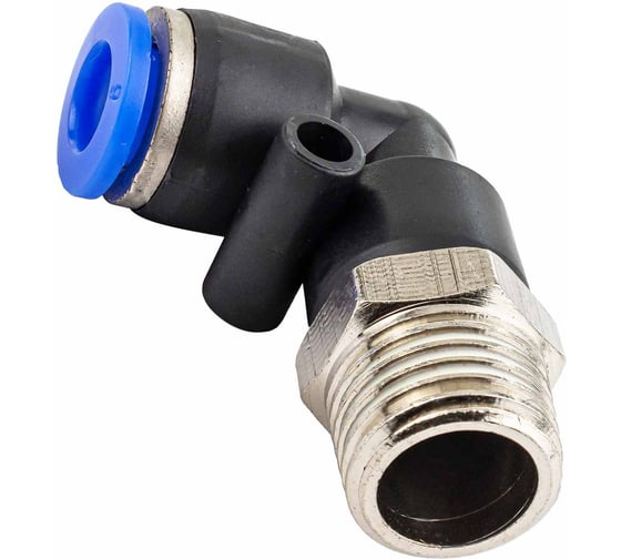 Изображение товара Фитинг угловой для пластиковых трубок Forsage 6мм, с наружной резьбой 1/4 F-SPL06-02(59401)