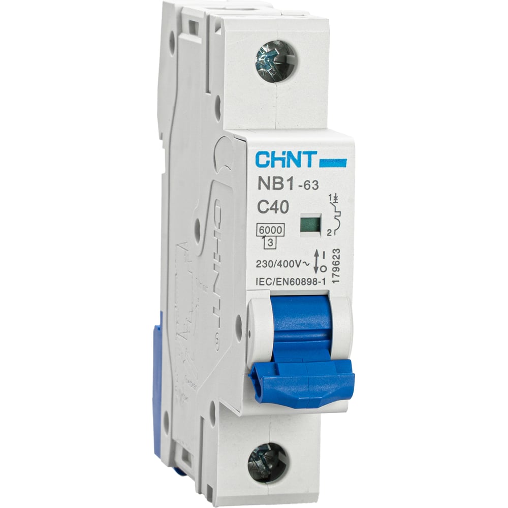 Изображение товара Автоматический выключатель CHINT NB1-63, 1P, 40A, 6кА, характеристика C 179623