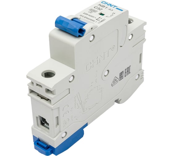 Изображение товара Автоматический выключатель CHINT NB1-63, 1P, 32A, 6кА, характеристика C 179621