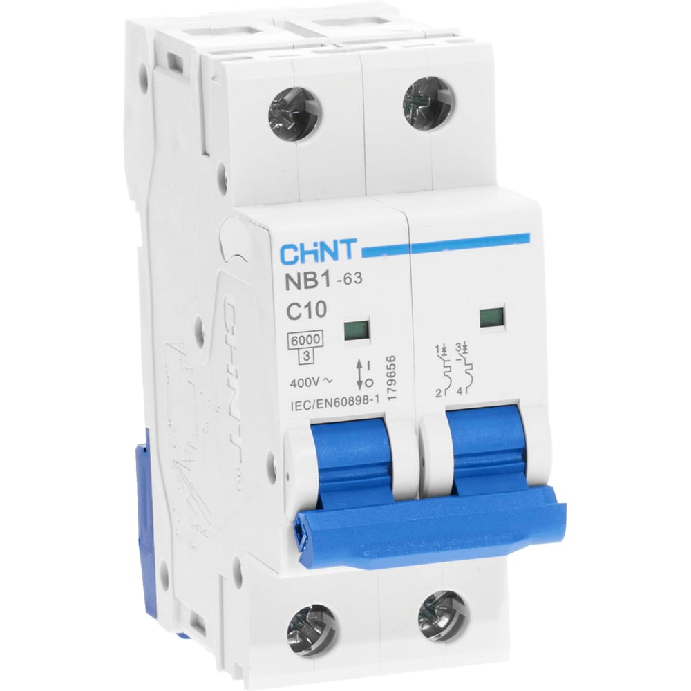 Изображение товара Автоматический выключатель CHINT NB1-63 2P 10A 6кА C