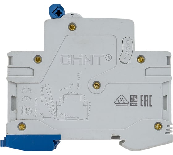 Изображение товара Автоматический выключатель CHINT NB1-63, 2P, 63A, 6кА, характеристика C 179668