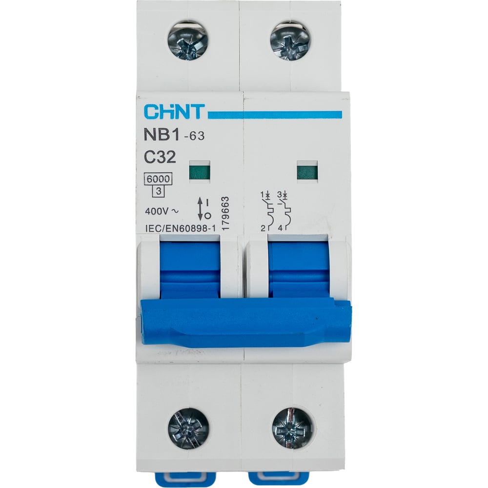 Изображение товара Автоматический выключатель CHINT NB1-63 2P 32A 6кА модульный