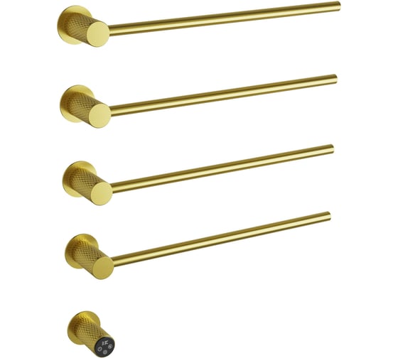 Изображение товара Полотенцесушитель электрический Wonzon & Woghand брашированное золото WW-A354-BG