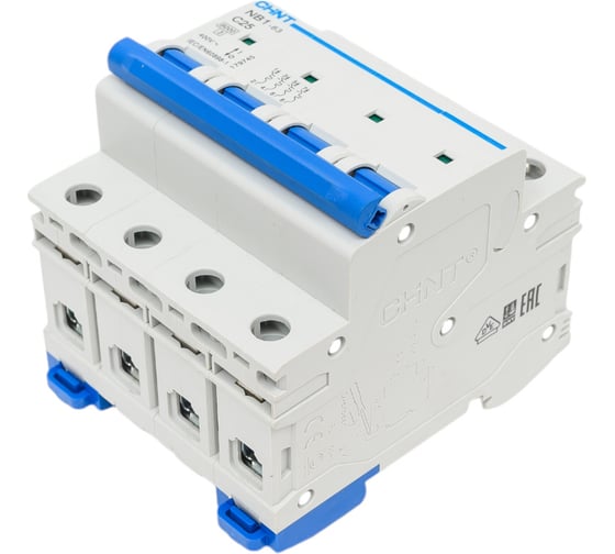 Изображение товара Автоматический выключатель CHINT NB1-63, 4P, 25A, 6кА, характеристика C 179745