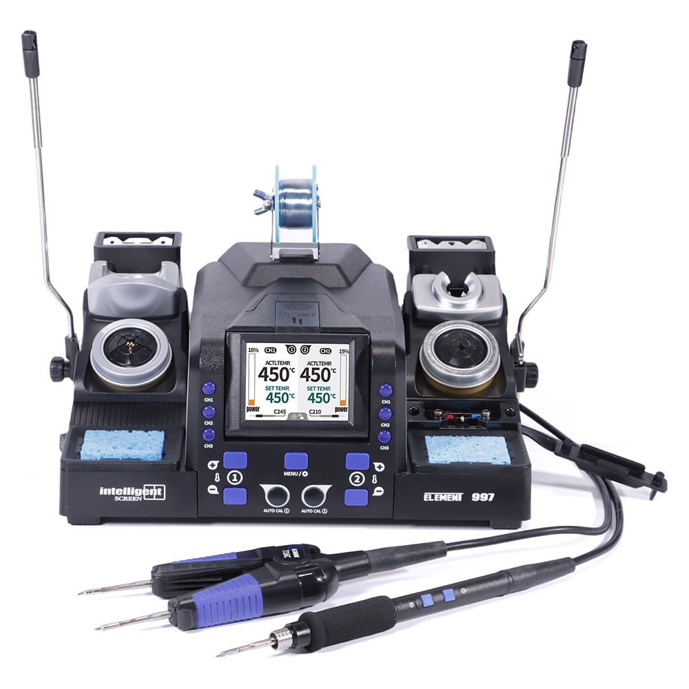 Изображение товара Паяльная станция ELEMENT 997 с термопинцетом и паяльником C210 для профессиональной пайки
