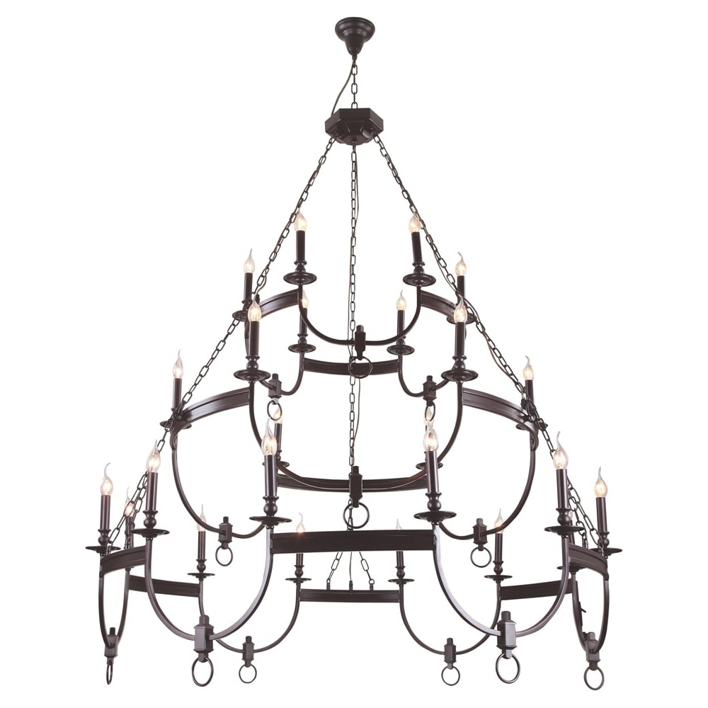 Изображение товара Подвесная люстра Crystal lux SUERTE коричневая 147,5 см диаметр 24 лампы 60Вт