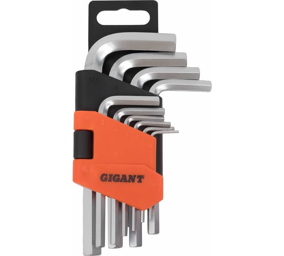Изображение товара Набор шестигранных коротких ключей Gigant 10 шт GKSH-10