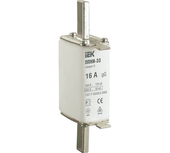 Изображение товара Плавкая вставка предохранителя IEK ППНИ-33 габарит 0 16А DPP20-016