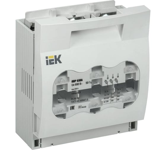 Изображение товара Предохранитель-выключатель-разъединитель IEK 630А SRP-40-3-630