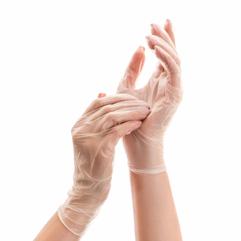 Виниловые перчатки EcoLat, размер 6.5/S, цвет прозрачный