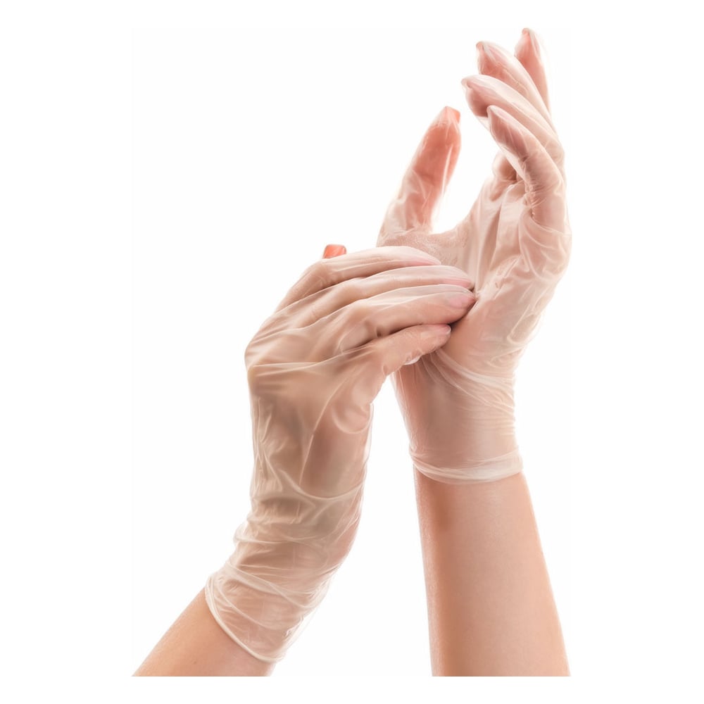 Виниловые перчатки EcoLat, размер 8.5/L, цвет прозрачный