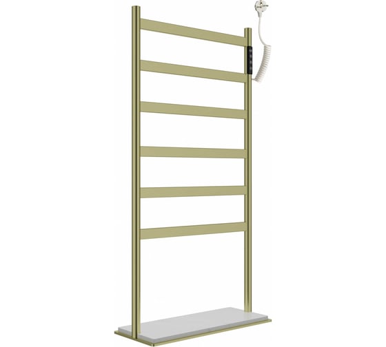 Изображение товара Полотенцесушитель электрический напольный Wonzon & Woghand брашированное золото WW-A406-BG