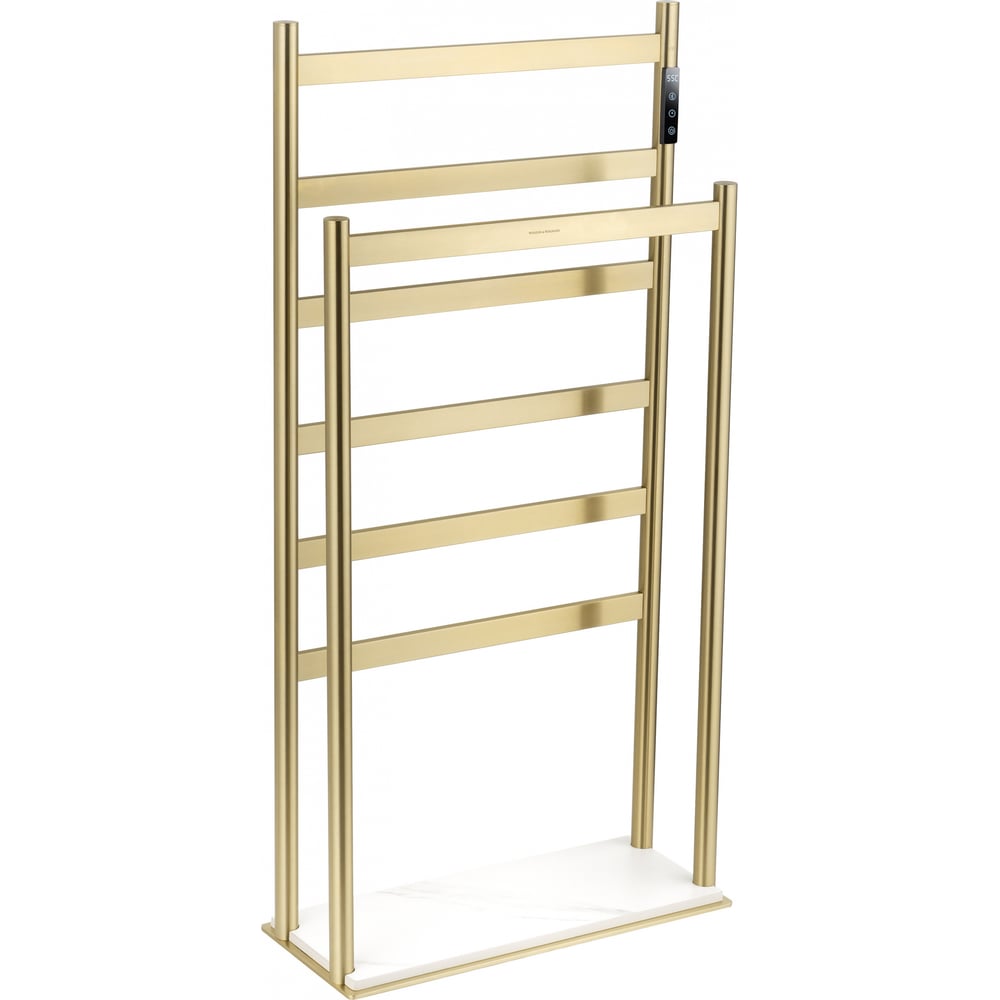 Изображение товара Полотенцесушитель электрический напольный Wonzon & Woghand брашированное золото WW-A407-BG
