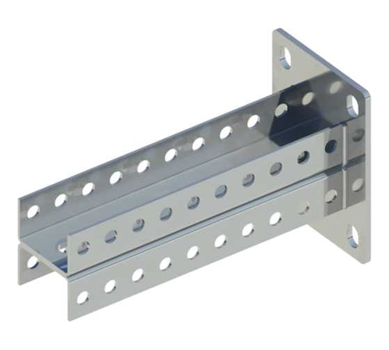 Изображение товара Стойка двойная ООО "СТАЛЬНЫЕ СИСТЕМЫ" SKD-P-2000 50x50 (2,0мм) с приварным основанием усиленная L=2000мм SK14OO200-17