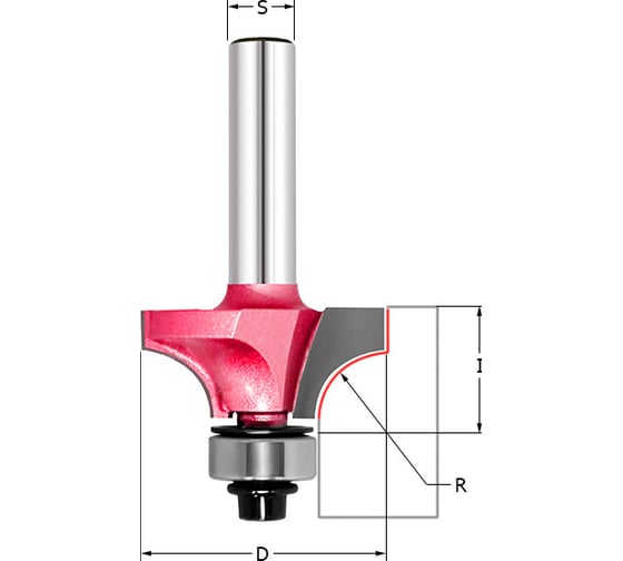 Изображение товара Фреза PROCUT внутренний радиус (нижний подшипник) кромочная R=25.4 D=63.5x31.8x80 S=12 301244P