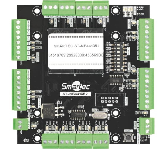 Изображение товара Дверной/охранный модуль Smartec ST-NB441DR2 на 4 двери (4 считывателя) или 8 охранных зон, без бокса для работы с контроллером ST-NC441R2, RS-485, 9-14 В DC smkd0827