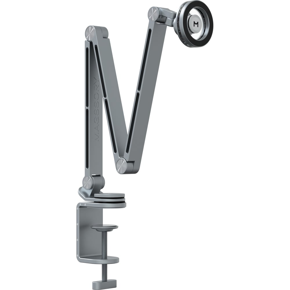 Изображение товара Настольный держатель для телефона и планшета MAGSSORY Arm ACM005 серебро регулируемый