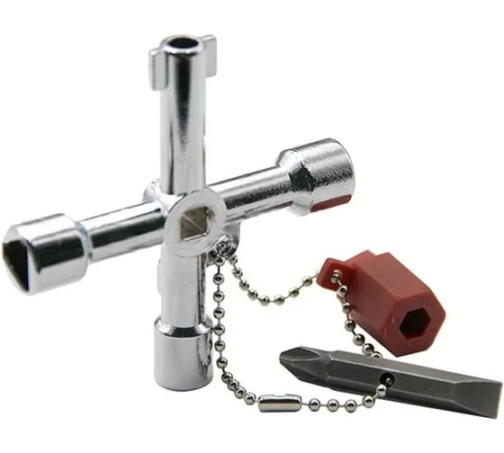 Изображение товара Универсальный ключ для электрощитов Vitatools трёхгранный, квадратный, треугольный klyuch-trehgrannyy