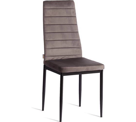 Изображение товара Комплект стульев TetChair Easy (mod. JSC02-1) 2 шт., металл, флок, 41x52x96 см, Dark grey (темно-серый) HLR24 / черный 24602
