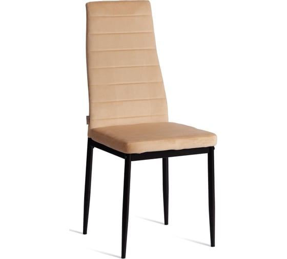Изображение товара Комплект стульев TetChair Easy (mod. JSC02-1) 2 шт., металл, флок, 41x52x96 см, sandy (песочный) HLR6 / черный 24604