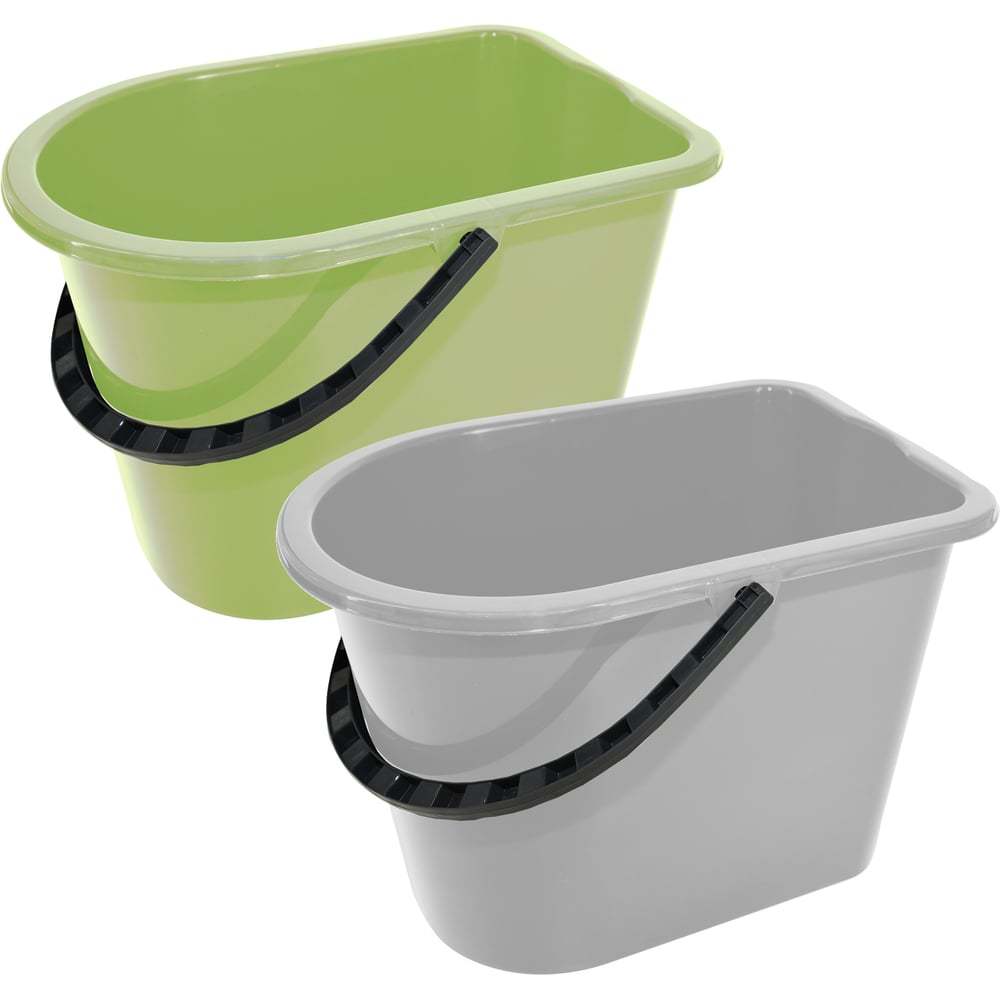 Изображение товара Прямоугольное ведро YORK 14 л oвальная форма бытовое с ручкой и носиком