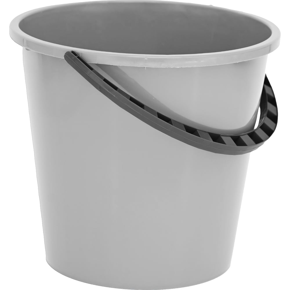Изображение товара Круглое ведро YORK 10 литров с ручкой хозяйственное пластик серое