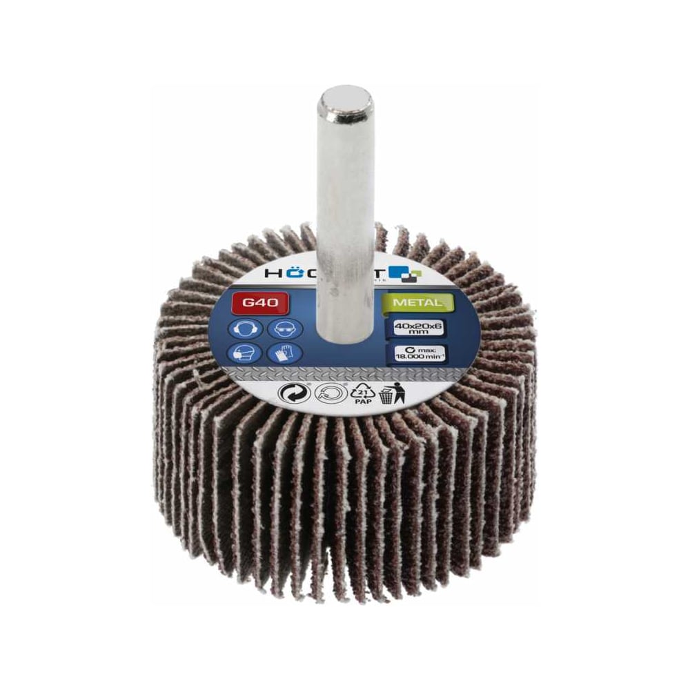 Изображение товара Круг шлифовальный лепестковый радиальный HOEGERT TECHNIK HT8D002 40x20 мм