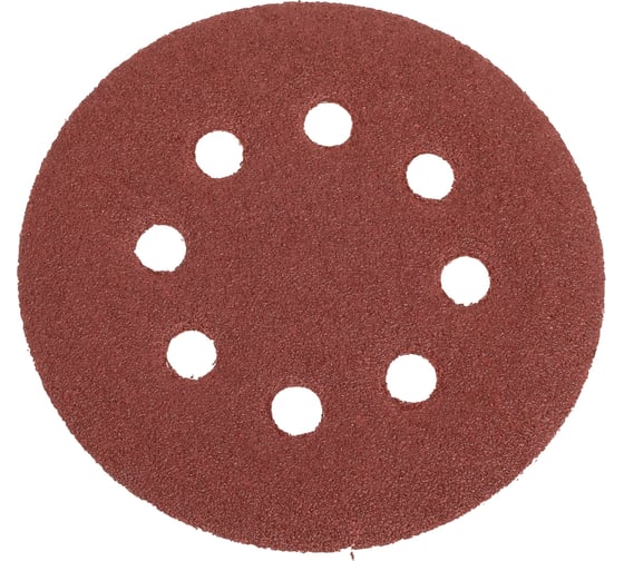 Изображение товара Круг шлифовальный на липучке с отверстиями (5 шт; 125 мм; P60) HOEGERT TECHNIK HT8D121