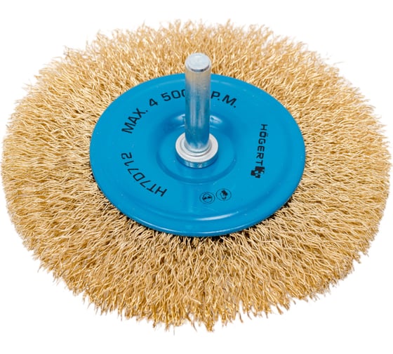 Изображение товара Корщетка дисковая (100 мм; латунная проволока) для дрели Hogert Technik HT7D712