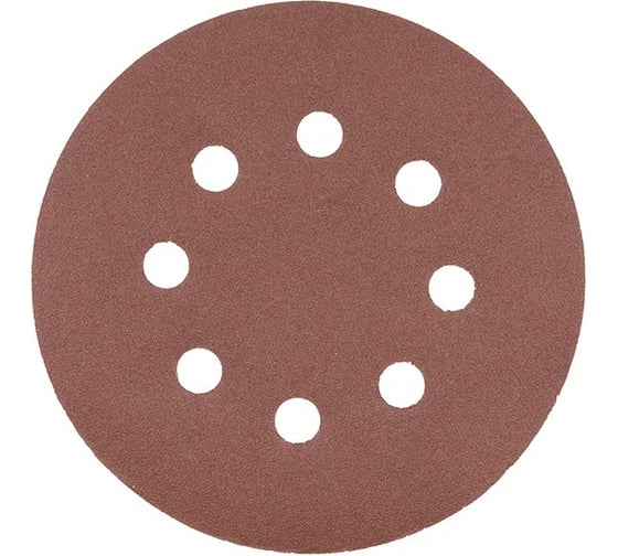 Изображение товара Круг шлифовальный на липучке с отверстиями (5 шт; 125 мм; P40) Hogert Technik HT8D120
