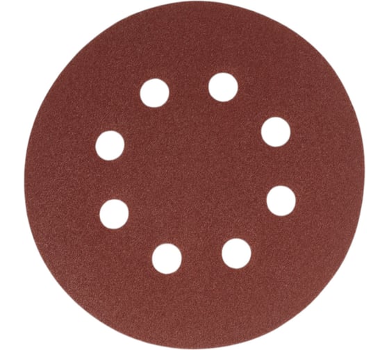 Изображение товара Круг шлифовальный на липучке с отверстиями (5 шт; 125 мм; P120) HOEGERT TECHNIK HT8D124