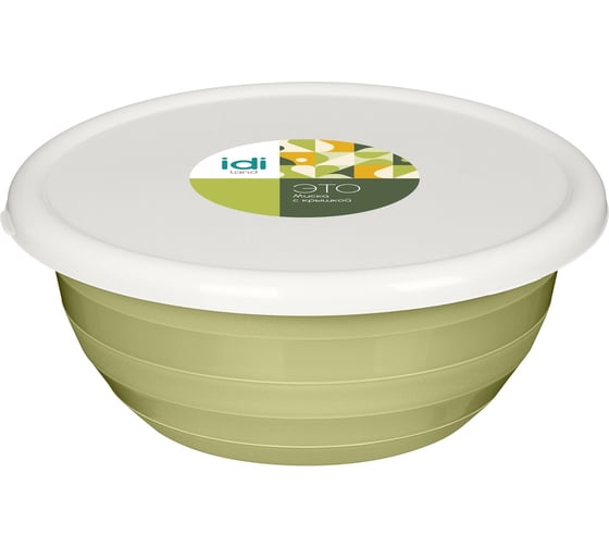 Изображение товара Миска Idiland Classic 1.2 л, с крышкой, зеленый 231114618/09