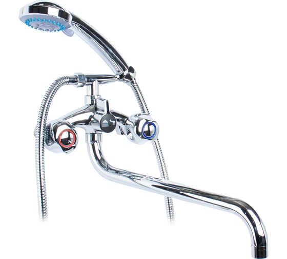 Изображение товара Damento Смеситель д/ванны VENTO BA13.40, 1/2 керамика, хром, излив 420 мм, лейка 3 режима 000238