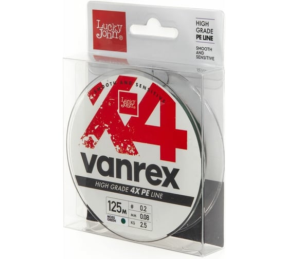 Изображение товара Плетеная леска LUCKY JOHN Vanrex х4 BRAID Moss Green 125/008 LJ4114-008