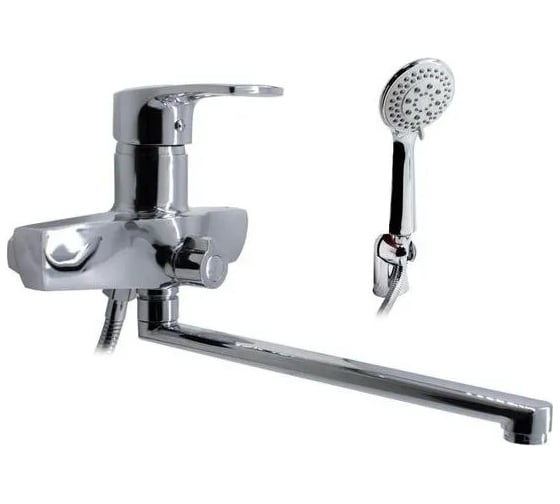 Изображение товара Damento Смеситель д/ванны ROSO BA01.10, шаровый, хром, излив 300 мм, лейка 3 режима 000247