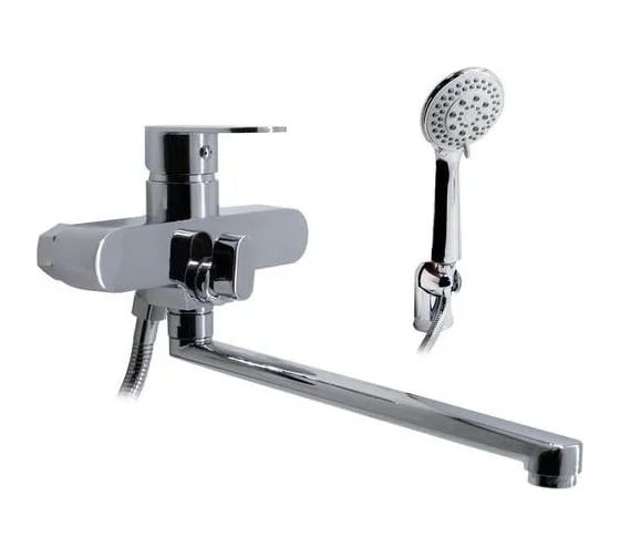 Изображение товара Damento Смеситель д/ванны CRYSTAL BA01.10, шаровый, хром, излив 300 мм, лейка 3 режима 000228