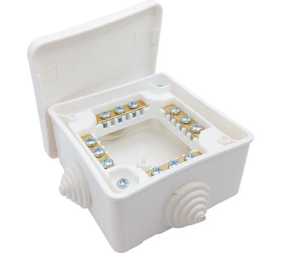 Изображение товара Коробка Bylectrica с клеммными колодками для открытой проводки IP44 80мм х 80 мм х41,5 мм, КМ-222