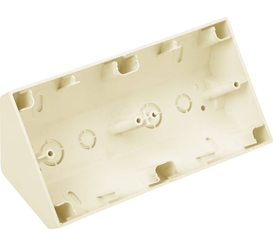 Изображение товара Угловая коробка Bylectrica 2-местная, для установки выключателей и розеток, серия СТИЛЬ, КУ-442 бежевый