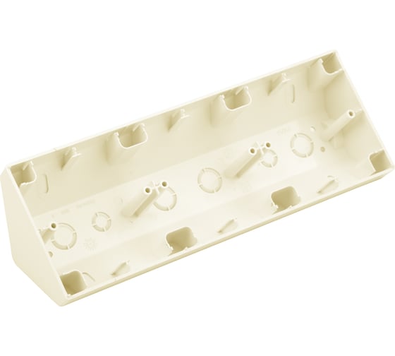 Изображение товара Угловая коробка Bylectrica 3-местная, для установки выключателей и розеток, серия СТИЛЬ, бежевый, КУ-443 бежевый