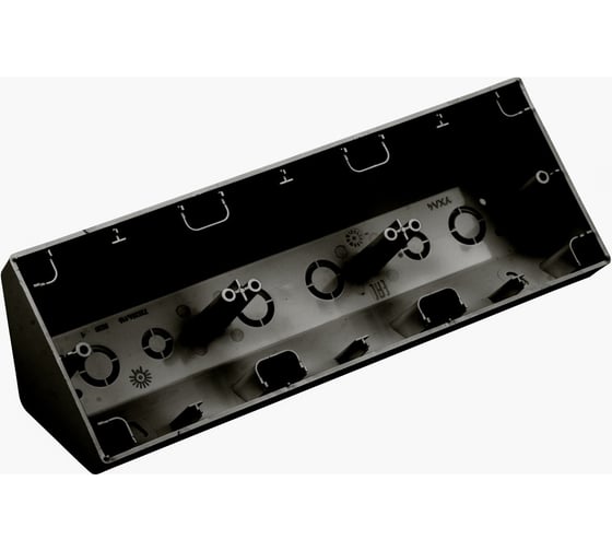 Изображение товара Угловая коробка Bylectrica 3-местная, для установки выключателей и розеток, серия СТИЛЬ, графит, КУ-443 черный