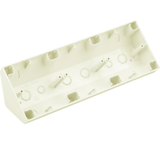 Изображение товара Угловая коробка Bylectrica 3-местная, для установки выключателей и розеток, серия УЮТ, бежевый, КУ-453 бежевый