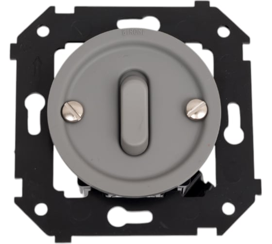 Изображение товара Выключатель 1-клавишный Bironi скрытый монтаж, пластик, цвет титан матовый, клавишный B3-220-26M