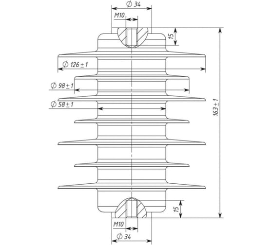 Изображение товара Устройство защиты от импульсных перенапряжений ЭНЕРВИК ENSTO HE-15SGAR ОПН 10 кВ, 10 кА, Uнр=12,0 кВ (упаковка 6 шт.) HE-15SGAR-6