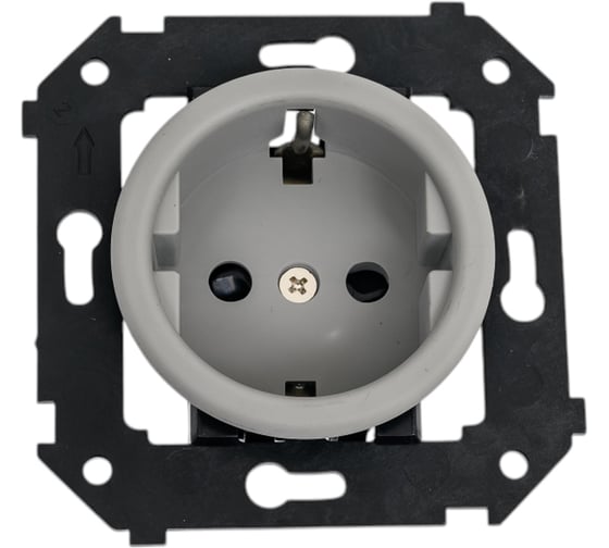 Изображение товара Розетка Bironi с заземляющим контактом, скрытый монтаж, титан матовый B3-101-26M