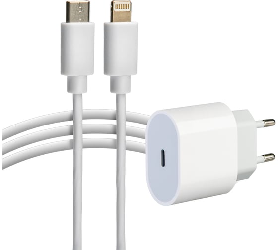 Изображение товара Сетевое зарядное устройство REXANT USB-C, 20Вт в комплекте с кабелем USB-C – Lightning 16-0234-4