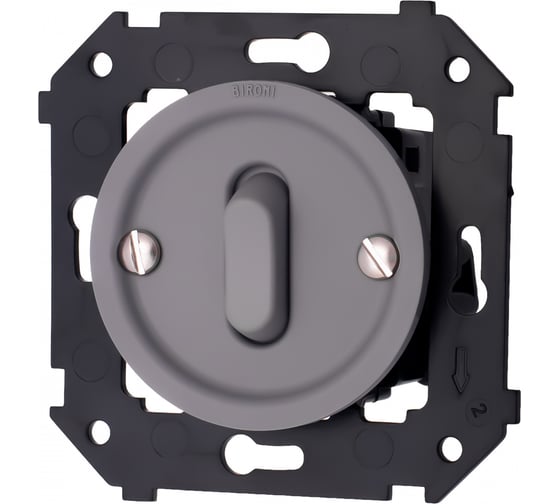 Изображение товара Выключатель 1-клавишный Bironi проходной скрытый монтаж, пластик, цвет титан матовый, клавишный B3-221-26M