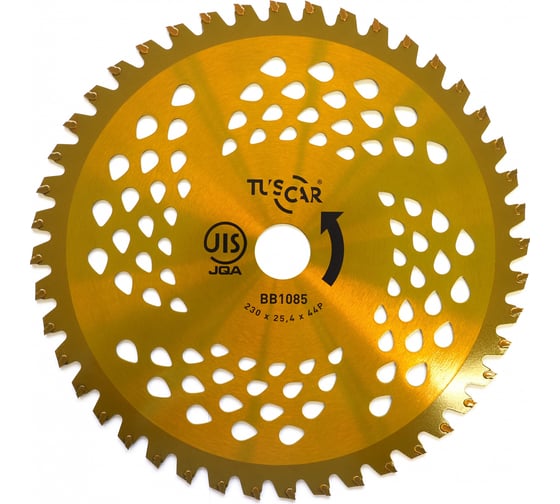 Изображение товара Нож для мотокосы TUSCAR BB1085, Professional, 230x25.4x44P, Strong Sharp, JIS 1031085111-44-2