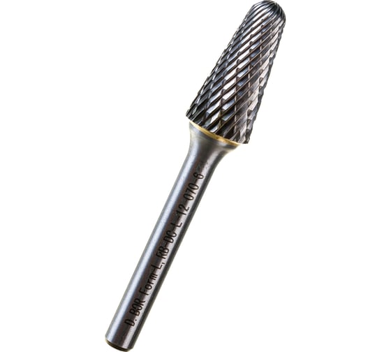 Изображение товара Бор-фреза форма L конус с закругленной головой DC (12х25/70 мм; хвостовик 6 мм) D.BOR RB-DC-L-12-070-6